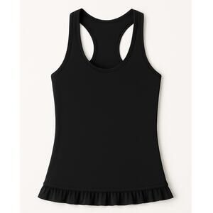 Lululemon Cool Racerback Ruffled Hem Tank in Black size 4